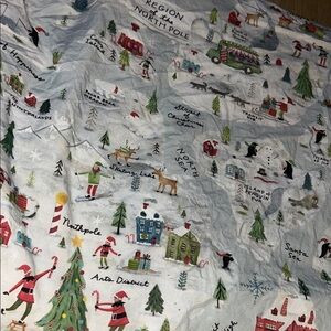 Pottery Barn The North Pole QUEEN FLAT SHEET